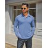 imageCOOFANDY Mens Long Sleeve Polo Shirts Classic Casual Button Polo Tee Lightweight Collared Golf ShirtLight Blue