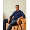 imageCOOFANDY Mens Long Sleeve Polo Shirts Classic Casual Button Polo Tee Lightweight Collared Golf ShirtNavy Blue