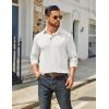 imageCOOFANDY Mens Long Sleeve Polo Shirts Classic Casual Button Polo Tee Lightweight Collared Golf ShirtWhite