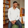 imageCOOFANDY Mens Long Sleeve Polo Shirts Classic Casual Button Polo Tee Lightweight Collared Golf ShirtWhite