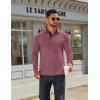 imageCOOFANDY Mens Long Sleeve Polo Shirts Classic Casual Button Polo Tee Lightweight Collared Golf ShirtWine Red