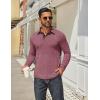 imageCOOFANDY Mens Long Sleeve Polo Shirts Classic Casual Button Polo Tee Lightweight Collared Golf ShirtWine Red