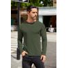 imageCOOFANDY Mens Long Sleeve Shirts Thermal TShirt Slim Fit Crewneck Sweater Knitted Pullover ShirtArmy Green