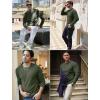 imageCOOFANDY Mens Long Sleeve Shirts Thermal TShirt Slim Fit Crewneck Sweater Knitted Pullover ShirtArmy Green