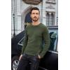 imageCOOFANDY Mens Long Sleeve Shirts Thermal TShirt Slim Fit Crewneck Sweater Knitted Pullover ShirtArmy Green