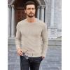 imageCOOFANDY Mens Long Sleeve Shirts Thermal TShirt Slim Fit Crewneck Sweater Knitted Pullover ShirtBeige