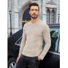 imageCOOFANDY Mens Long Sleeve Shirts Thermal TShirt Slim Fit Crewneck Sweater Knitted Pullover ShirtBeige