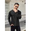 imageCOOFANDY Mens Long Sleeve Shirts Thermal TShirt Slim Fit Crewneck Sweater Knitted Pullover ShirtBlack