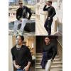 imageCOOFANDY Mens Long Sleeve Shirts Thermal TShirt Slim Fit Crewneck Sweater Knitted Pullover ShirtBlack