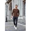 imageCOOFANDY Mens Long Sleeve Shirts Thermal TShirt Slim Fit Crewneck Sweater Knitted Pullover ShirtBrown
