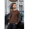 imageCOOFANDY Mens Long Sleeve Shirts Thermal TShirt Slim Fit Crewneck Sweater Knitted Pullover ShirtBrown