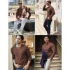 imageCOOFANDY Mens Long Sleeve Shirts Thermal TShirt Slim Fit Crewneck Sweater Knitted Pullover ShirtBrown