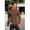 imageCOOFANDY Mens Long Sleeve Shirts Thermal TShirt Slim Fit Crewneck Sweater Knitted Pullover ShirtBrown