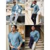 imageCOOFANDY Mens Long Sleeve Shirts Thermal TShirt Slim Fit Crewneck Sweater Knitted Pullover ShirtDark Blue