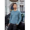 imageCOOFANDY Mens Long Sleeve Shirts Thermal TShirt Slim Fit Crewneck Sweater Knitted Pullover ShirtDark Blue