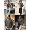 imageCOOFANDY Mens Long Sleeve Shirts Thermal TShirt Slim Fit Crewneck Sweater Knitted Pullover ShirtDark Grey