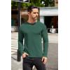 imageCOOFANDY Mens Long Sleeve Shirts Thermal TShirt Slim Fit Crewneck Sweater Knitted Pullover ShirtGreen