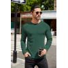 imageCOOFANDY Mens Long Sleeve Shirts Thermal TShirt Slim Fit Crewneck Sweater Knitted Pullover ShirtGreen