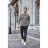 imageCOOFANDY Mens Long Sleeve Shirts Thermal TShirt Slim Fit Crewneck Sweater Knitted Pullover ShirtGrey
