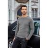 imageCOOFANDY Mens Long Sleeve Shirts Thermal TShirt Slim Fit Crewneck Sweater Knitted Pullover ShirtGrey