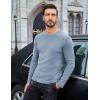 imageCOOFANDY Mens Long Sleeve Shirts Thermal TShirt Slim Fit Crewneck Sweater Knitted Pullover ShirtLight Blue