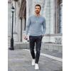 imageCOOFANDY Mens Long Sleeve Shirts Thermal TShirt Slim Fit Crewneck Sweater Knitted Pullover ShirtLight Blue