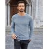 imageCOOFANDY Mens Long Sleeve Shirts Thermal TShirt Slim Fit Crewneck Sweater Knitted Pullover ShirtLight Blue