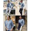 imageCOOFANDY Mens Long Sleeve Shirts Thermal TShirt Slim Fit Crewneck Sweater Knitted Pullover ShirtLight Blue