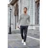 imageCOOFANDY Mens Long Sleeve Shirts Thermal TShirt Slim Fit Crewneck Sweater Knitted Pullover ShirtLight Grey