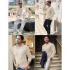 imageCOOFANDY Mens Long Sleeve Shirts Thermal TShirt Slim Fit Crewneck Sweater Knitted Pullover ShirtLight Khaki