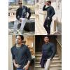 imageCOOFANDY Mens Long Sleeve Shirts Thermal TShirt Slim Fit Crewneck Sweater Knitted Pullover ShirtNavy