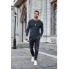imageCOOFANDY Mens Long Sleeve Shirts Thermal TShirt Slim Fit Crewneck Sweater Knitted Pullover ShirtNavy