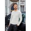 imageCOOFANDY Mens Long Sleeve Shirts Thermal TShirt Slim Fit Crewneck Sweater Knitted Pullover ShirtWhite