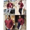 imageCOOFANDY Mens Long Sleeve Shirts Thermal TShirt Slim Fit Crewneck Sweater Knitted Pullover ShirtWine Red