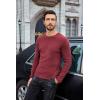 imageCOOFANDY Mens Long Sleeve Shirts Thermal TShirt Slim Fit Crewneck Sweater Knitted Pullover ShirtWine Red