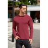 imageCOOFANDY Mens Long Sleeve Shirts Thermal TShirt Slim Fit Crewneck Sweater Knitted Pullover ShirtWine Red