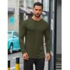 imageCOOFANDY Mens Long Sleeve T Shirts Casual Crew Neck Tee Shirts Lightweight Soft Pullover TopsArmy Green