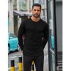 imageCOOFANDY Mens Long Sleeve T Shirts Casual Crew Neck Tee Shirts Lightweight Soft Pullover TopsBlack