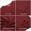 imageCOOFANDY Mens Long Sleeve T Shirts Casual Crew Neck Tee Shirts Lightweight Soft Pullover TopsWine Red