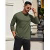 imageCOOFANDY Mens Long Sleeve T Shirts Crew Neck Casual Basic Tee Shirt Lightweight Pullover Shirts1 Packarmy Green