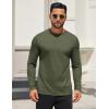 imageCOOFANDY Mens Long Sleeve T Shirts Crew Neck Casual Basic Tee Shirt Lightweight Pullover Shirts1 Packarmy Green