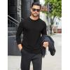 imageCOOFANDY Mens Long Sleeve T Shirts Crew Neck Casual Basic Tee Shirt Lightweight Pullover Shirts1 Packblack