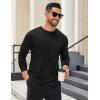 imageCOOFANDY Mens Long Sleeve T Shirts Crew Neck Casual Basic Tee Shirt Lightweight Pullover Shirts1 Packblack