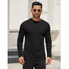 imageCOOFANDY Mens Long Sleeve T Shirts Crew Neck Casual Basic Tee Shirt Lightweight Pullover Shirts1 Packblack