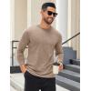 imageCOOFANDY Mens Long Sleeve T Shirts Crew Neck Casual Basic Tee Shirt Lightweight Pullover Shirts1 Packkhaki