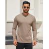 imageCOOFANDY Mens Long Sleeve T Shirts Crew Neck Casual Basic Tee Shirt Lightweight Pullover Shirts1 Packkhaki