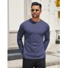 imageCOOFANDY Mens Long Sleeve T Shirts Crew Neck Casual Basic Tee Shirt Lightweight Pullover Shirts1 Packnavy Blue
