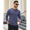 imageCOOFANDY Mens Long Sleeve T Shirts Crew Neck Casual Basic Tee Shirt Lightweight Pullover Shirts1 Packnavy Blue