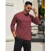 imageCOOFANDY Mens Long Sleeve T Shirts Crew Neck Casual Basic Tee Shirt Lightweight Pullover Shirts1 Packwine Red