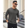 imageCOOFANDY Mens Long Sleeve T Shirts Crew Neck Casual Basic Tee Shirt Lightweight Pullover Shirts3 PackblackDark GrayKhaki